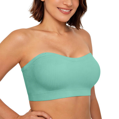 Vertvie｜Zoe Stay Put Bandeau Bra, Strapless Bra Wireless Seamless Comfort Day
